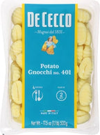 De Cecco Potato Gnocchi No. 401, 17.5 Oz (Pack of 4), Authentic Italian Dumplings, Made with Potatoes and Wheat Flour, Versatile Pasta for Sauces & Recipes, Made in Italy