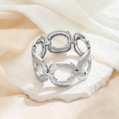 Chunky Gold Bangles Bracelet for Women Trendy Statement Bracelet Dainty Charm Gold Jewelry