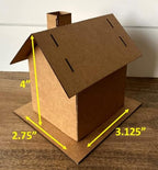 Gingerbread House Kit (Cardboard) - Pack of 5 - Small Size - Designed & Made in The USA - Christmas Holiday Craft for Home, Classroom, Family DIY Decor