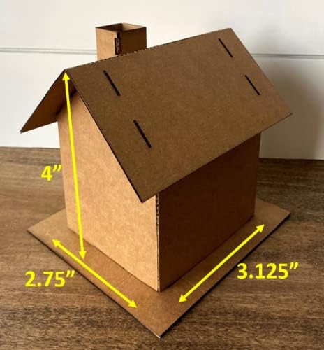 Gingerbread House Kit (Cardboard) - Pack of 5 - Small Size - Designed & Made in The USA - Christmas Holiday Craft for Home, Classroom, Family DIY Decor