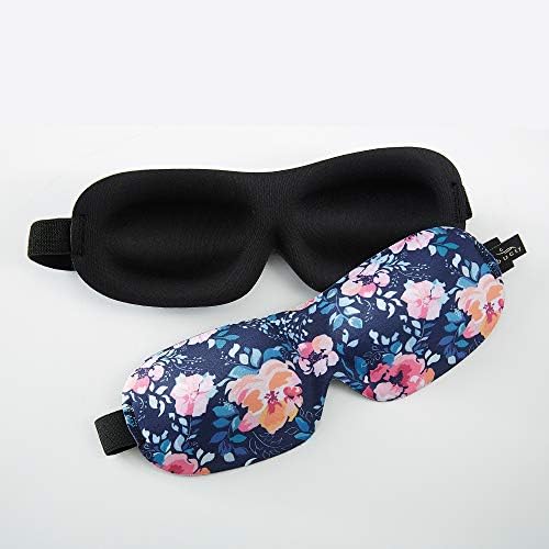 Bucky 40 Blinks No Pressure Eye Mask for Travel & Sleep, Midnight Floral, One Size