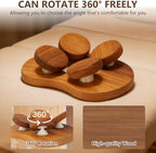 Wooden Sauna Headrest with Rotatable Disc, 4 Concave Surfaces Sauna Pillow, Wooden Headrest Pillow for Stiff Neck, Shoulder Head Health and Relaxation
