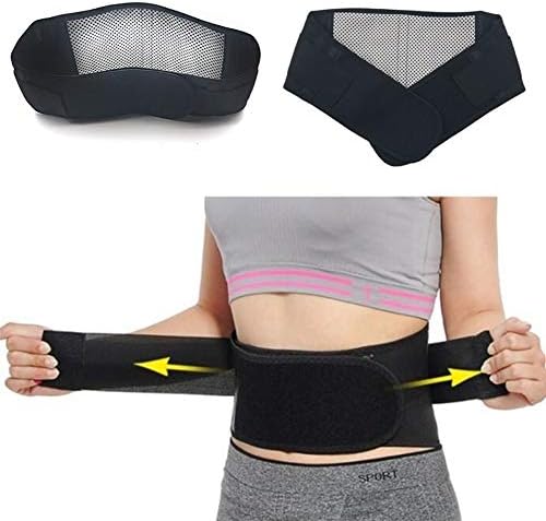Tourmaline Lumbar Brace Lower Back Support Self Heating Waist Band Magnetic Therapy for Men Women Sciatica Scoliosis and Herniated Disc (Size : S)
