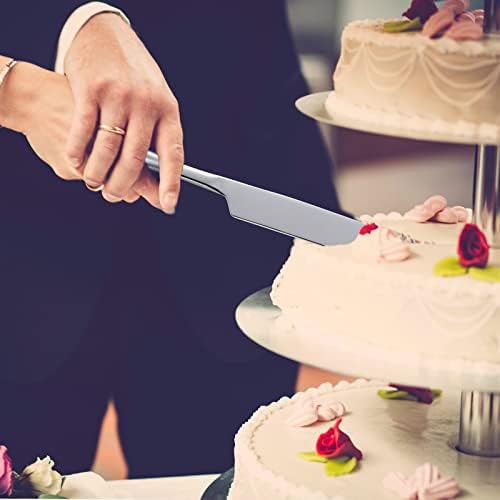Cake Serving Set, Cake Pie Pastry Servers, Stainless steel Cake Knife and Server Set Perfect For Birthday, Wedding, Parties and Events (Silver)