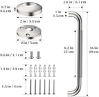 Shower Grab Bar 16 Inch, iHansee Brushed Nickel Bathroom Grab Bar w/Anti-Slip Knurled Grip, Stainless Steel Bath Safety Bars Support Handrail for Senior Elderly, Toilet Bathtub Balance Handle for Wall
