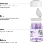 Lavender Purple Edible Glitter for Drinks, Food Grade 4 Grams, Sujoygar Shimmer Purple Luster Dust Edible Glitter for Cake Decorating, Cupcakes, Cocktails, Baking, Strawberries