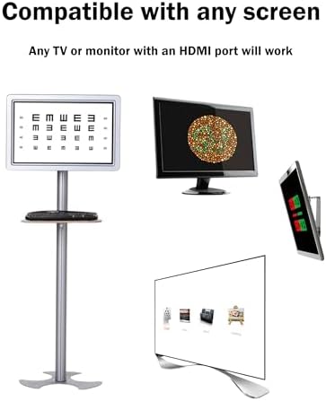 Optical Elite Digital Visual Acuity Eye Chart for Optometry, Snellen & Tumbling E, Randomize/Mirror, Works with TV/Monitor, Plug & Play, No PC Required, Auto Calibration, RF Remote, Supports 4K