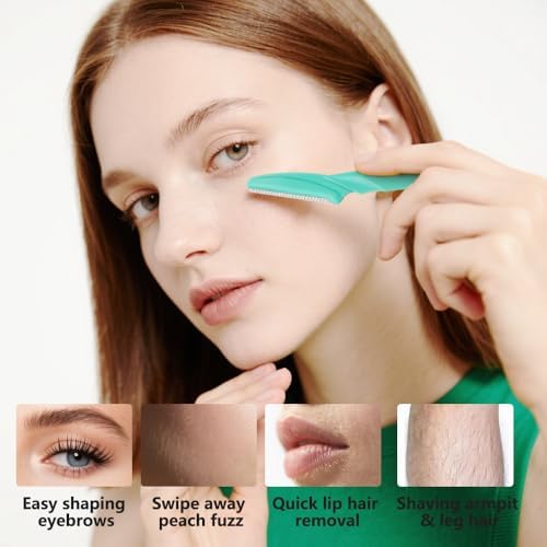 Dermaplaning Tool 24 Pcs Face Razors for Women and Men Eyebrow Razor with Cover Face Shaver Facial Hair Removal Eyebrow Trimmer