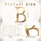 27 Pcs Acrylic Cake Toppers, Gold Cake Letters Topper, DIY Custom Cake Topper, Personalized A-Z Alphabet Decoration for Cake, Name Cupcake Toppers for Wedding Anniversary Baby Shower Birthday Party