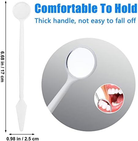 40 Pieces Plastic Dental Mirror for Teeth Inspection, Disposable Mouth Mirror Curve Angle Dentist Instrument Oral Care Tool