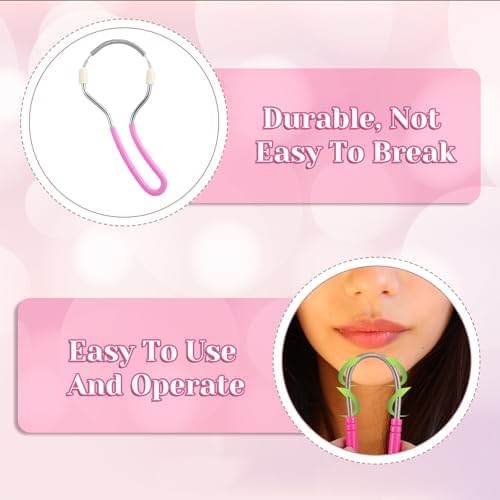 TIESOME 4Pcs Spring Facial Hair Removers for Women, Spring Manual Epilator Face Hair Remover with Handle Hair Removal Threading Tools