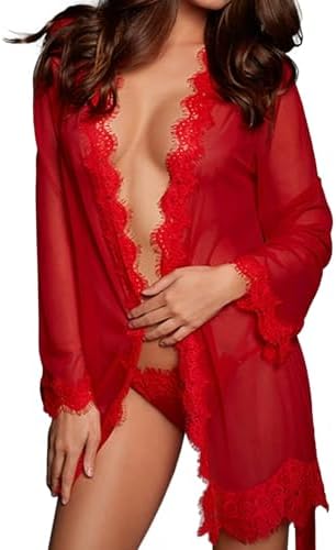 Lingerie for Women Sexy Lingerie and Panty Sets Robes 2 PCS Lace Sexy Pajama Sleepwear Nightgowns Outfits for Women