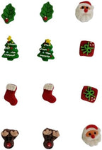EPHVODI Christmas Cakes Decorations 12pcs Edible Santa Claus Christmas Tree Shaped Hard Sugar Icing Decorations Cupcake Toppers for Baking Cookie Ice Cream Candy Decoration