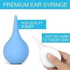 2 Pack Ear Syringe 2oz / 60ml Hand Bulb Syringe Ear Washing Squeeze Bulb, Rubber Squeeze Bulb Ear Syringe Ball Laboratory Tool