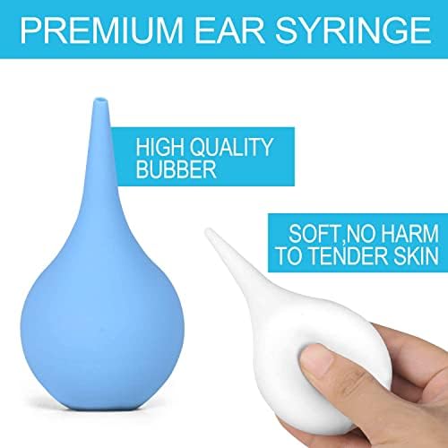 2 Pack Ear Syringe 2oz / 60ml Hand Bulb Syringe Ear Washing Squeeze Bulb, Rubber Squeeze Bulb Ear Syringe Ball Laboratory Tool