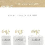 1st Birthday Cake Topper - one - Double Sided Gold Glitter - Premium Quality Made in USA