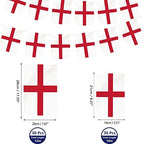 AhfuLife 33 Ft England String Flags Banner for World Cup Decorations 2026, 30 Pcs Small St George String Bunting Flags - Double Sided for National Day Football Sports Events Celebration(5.5×8.3 Inch)