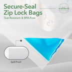 Seal Fresh 3 Gallon Large Plastic Storage Bags – 16" x 18" (90 Count) – Reusuable XXL Extra Large Heavy Duty Clear Jumbo Freezer Zip Lock Bags with Sealable Zipper Top For Clothes, Travel, Moving