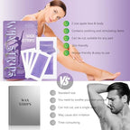 Wax Strips for Hair Removal - 60 Count (40 Body + 20 Face Strips) with 10 Soothing Oil Wipes, At-Home Waxing Kit for Women & Men - Legs, Bikini, Underarms, Face (60PCS (Pack of 1）, Vanilla)