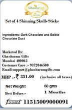 Ghasitaram Gifts Valentines Gift Valentines Day Chocolates for Girlfriend/Boyfriend/Husband and Wife Set of 4 Shinning Skulls Sticks