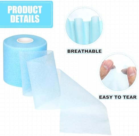 Pre-wrap Athletic Tape,2.75 Inches X 30 Yards Roll Pre wrap Headbands for Hair Soccer,Foam Underwrap Sports Wrap for Ankles Wrists Hands Knees Elbows (Light Blue)
