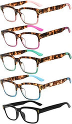 CessBlu Ladies Reading Glasses 5 Pairs Fashion Reader Eyeglasses for Women Reading