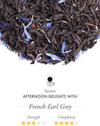 TWG Tea | French Earl Grey | Black Tea | Citrus Fruits & Blue Cornflowers | 15 Hand Sewn Cotton Tea Bags | Gift Set