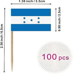 Honduras Toothpick Flag Honduran National Small Mini Cocktail Fruit Cupcakes Toppers Food Stick Flags Decorations,100 Pack