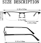 Half Frame Progressive Multifocus Reading Glasses Anti Blue Light,Semi Rimless Readers For Men