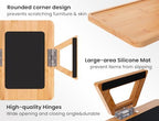 2 Pack Couch Arm Tray,Bamboo Folding Sofa Tray,Sofa Armrest Trays Clip-On Couch Desk for Drinks,Snacks,Phone,Remote Control（Natural）