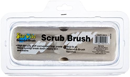 STAR BRITE 8" Heavy Duty Cleaning Brush – Durable, High-Density Star Prene Fibers for Boat Decks, Docks & Tough Surfaces – Fits 3/4" Threaded or Extend-A-Brush Handles – Stiff Bristle, White (040010)