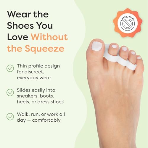 ZenToes Hammer Toe Corrector for Women & Men | Triple Loop Gel Toe Spacers & Separators | Realign Bent, Crooked, Curled, Claw, Hammertoes | Soft Support for Straightening | 4 Pack, White