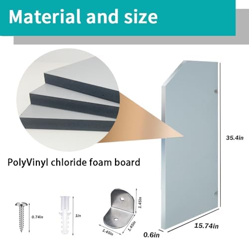 Public Toilet Partition for Men's Restroom PVC Material with Bathroom Partition Hardware for Durability and Functionality for School/Shopping malls/Public Places35.43x15.74x0.63 inch 1PCS