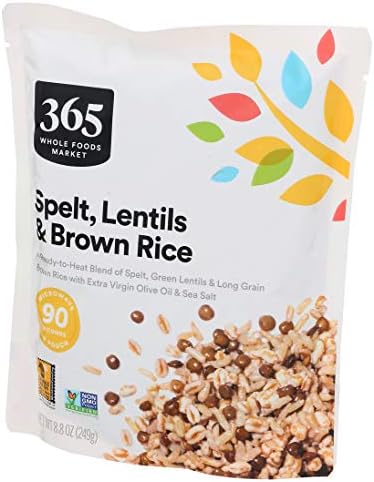 365 by Whole Foods Market, Spelt Green Lentils & Brown Rice, 8.8 Ounce (Pack of 4)