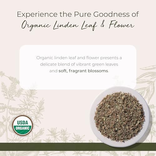 Starwest Botanicals Organic Linden Leaf & Flowers - Dried Loose Leaf Herb for Tea, Syrup, & Herbal Blends, Pure & Natural Linden, Caffeine Free, Cut & Sifted, Certified Kosher, Non-GMO - 4 oz Pouch