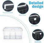 Face Mask Storage Box with Handle and Travel Case, Clear Countertop Portable mask Dispenser Organizer for Disposable Coverings, Entryway Holder for Home Office Car