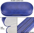 Muf 2 in 1 Contact Lens Case and Glasses Case, Double Sided Design with Mirror, Portable Travel Kit with Tweezer, Remover and Solution Bottle, Blue