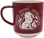 Harry Potter Gryffindor Stoneware Mug - 16 FL OZ Burgundy Coffee Cup with House Crest, Sword & Lion Design - Courage, Bravery, Determination - Hogwarts Merchandise
