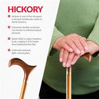 Cane Masters Handmade Wooden Derby Walking Cane - Highly Durable American Hickory Walking Stick, Ergonomic Derby Handle, Anti-Slip Rubber Tip, Wood Cane for Seniors