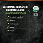 Frontier Organic Ground Vietnamese Cinnamon, 1-Pound Bulk, Premium Quality Cinnamon, Full Balanced Spicy Flavor, Kosher