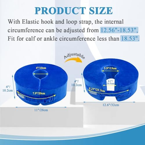 Leg Elevation Pillow Foot Ankle Elevation Leg Support Pillow to Elevate Foot Wedge Pillow Post Surgery Leg Elevator Cushion Heel Protectors for Pressure Sores Ulcer Leg Rest Pillow - Large, 1 PCS