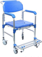 3 in 1 Foldable Shower Wheelchair (350 Pounds), Bedside Commodes Shower Commode Wheelchair Transport Chair with Shower,Toilet,Shower Comode Wheelchairs for Elderly and Disabled