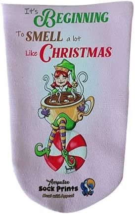 Heal with Appeal Amputee stump sock, Its Beginning To Smell a Lot Like Christmas pnk V2, 3Ply stump sock