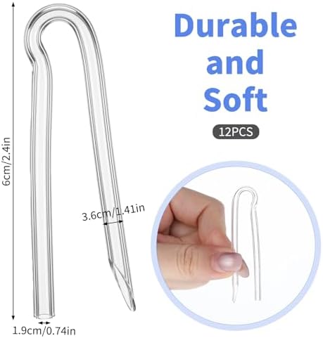 12Pcs Hearing Aid Sound Tubing, Preformed BTE Earmold Hearing Aid Tubes, 1.9 x 3.6MM Clear Hearings Aids Tubes Replacement Supplies