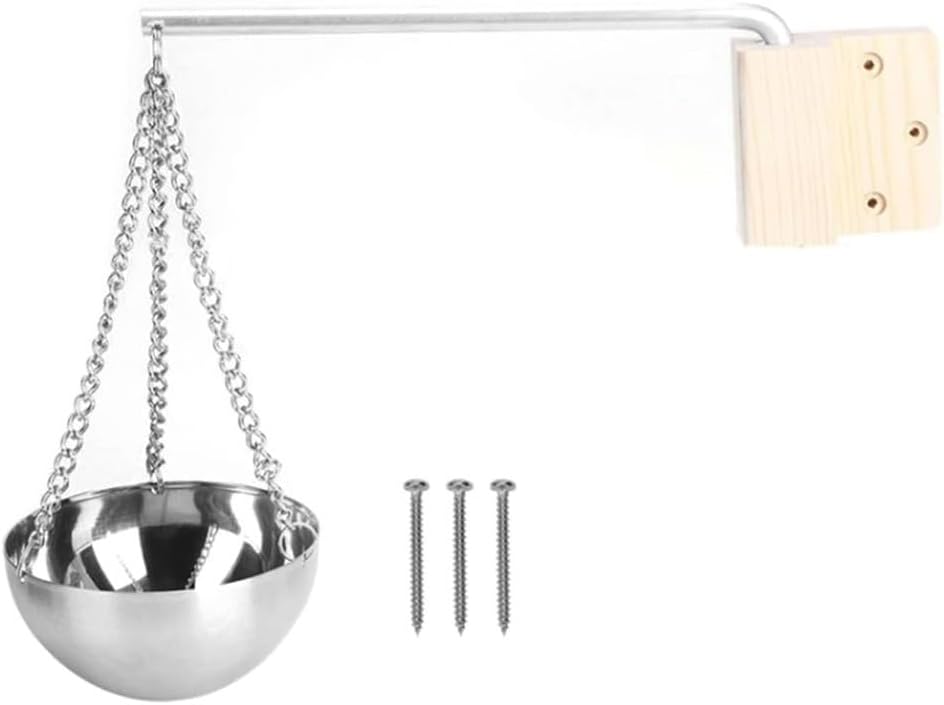 Stainless Steel Sauna Essential Oil Holder with 4.7in Cup and Chain, Aromatherapy Diffuser Bowl for Traditional or Infrared Sauna Spa Wall Mount