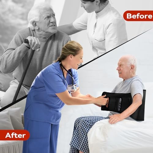 Transfer Sling,Padded Assist Gait Belt for Seniors, Heavy Duty Patient - Lifting Aids Mobility Standing and Lifting Aid for Disabled, Injured, Seniors, Elderly - Safely Move from Wheelchair and Bed