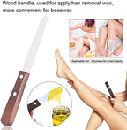 Spatula Metal Wax Applicator 19x3x2 Wax Spatula Metal Wax Mixing Knife Applicator Hair Removal Tool with Wooden Handle