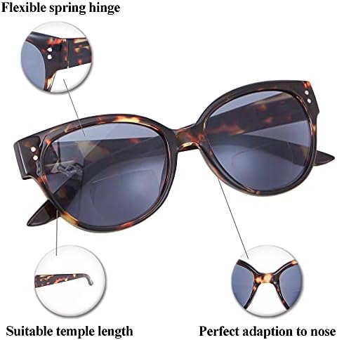 EYEGUARD Bifocal Reading Sunglasses UV400 Protection Readers for Women Comfortable Stylish Reading glasses (Tortoise +2.75)