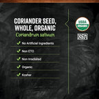 Frontier Co-op Organic Whole Coriander Seed, Certified Organic, Kosher, Bulk Spice | 16 Ounce (Pack of 1)