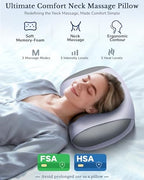 Neck Massager Pillow with Heat : Cordless Neck Massager for Pain Relief Deep Tissue - Rechargeable Massage Pillow 3 Intensity & Heating Daily Comfort for Desk Workers Women Men at Home Use